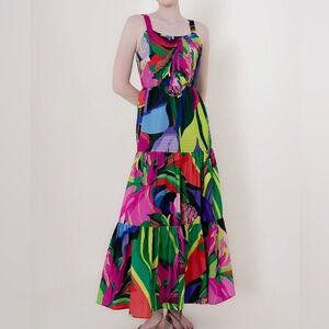 HT 360 Collective Bright Floral Tiered Maxi Dress - Size M